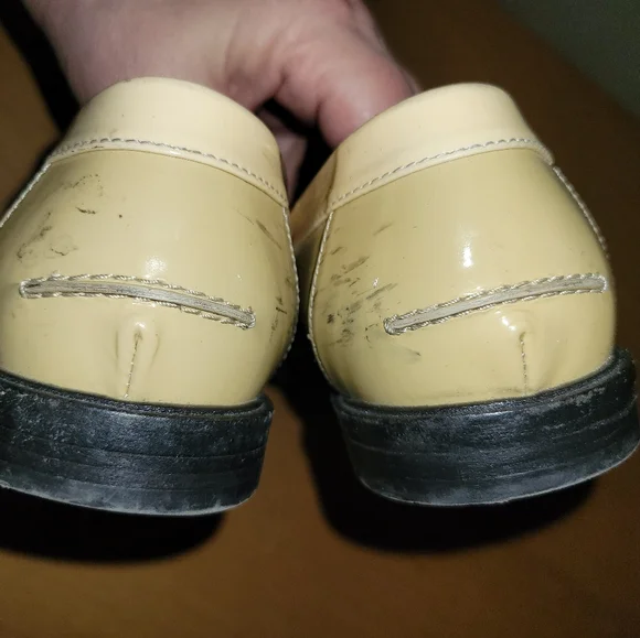 💖FENDI Beige Colorblock Patent Leather Penny loafers, EU 37 - Picture 4 of 11